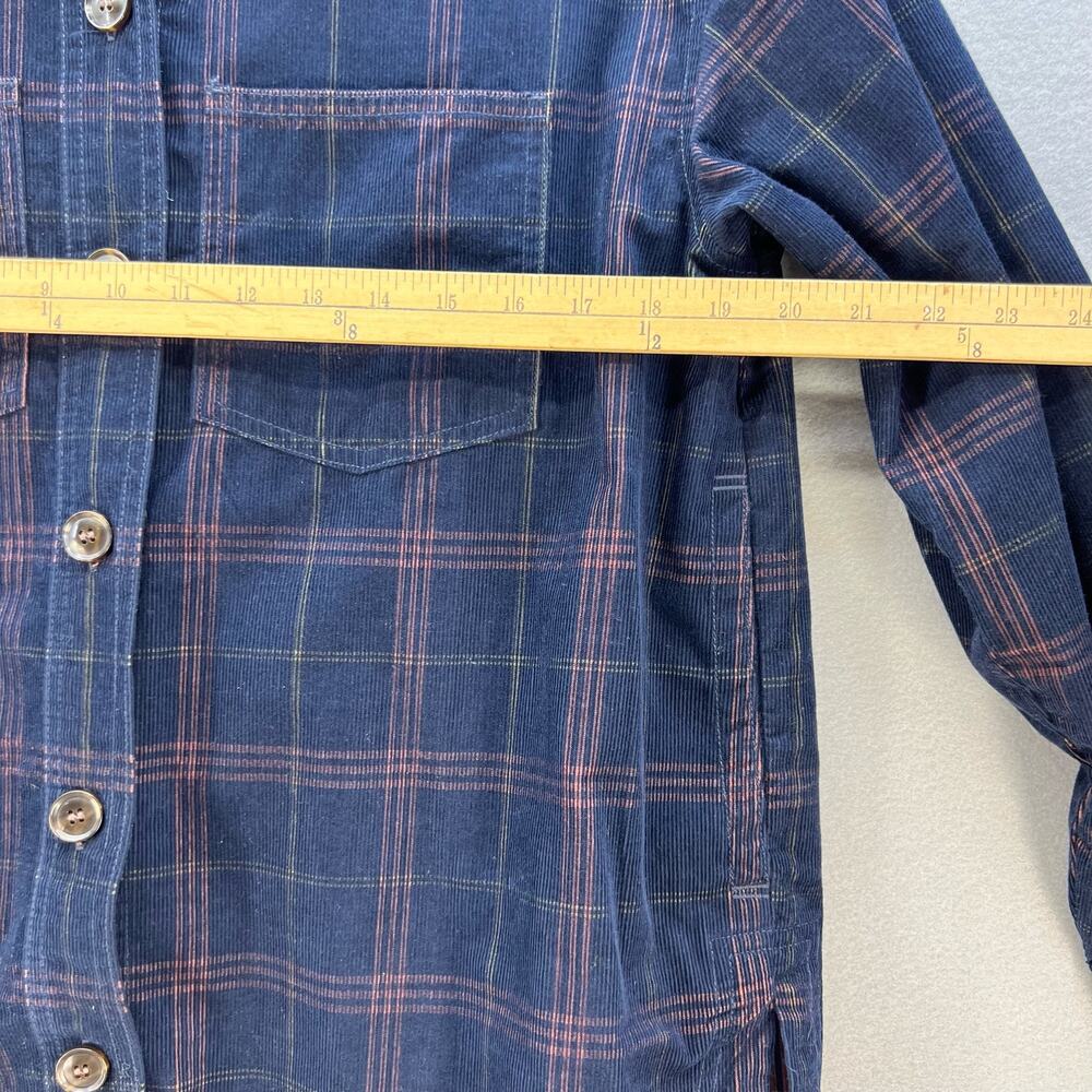 Madewell Button Up Shirt Women's Size M Blue Plaid Corduroy Kentwood Preppy - Picture 11 of 13